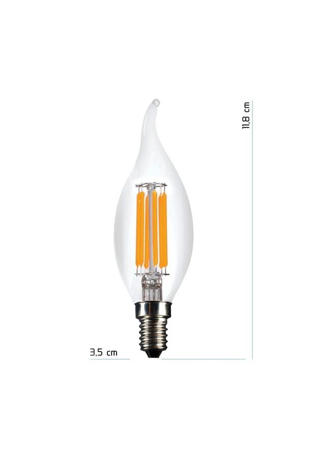 5'li Rustik Led Ampul 4w 3200k Dimmerli Kıvrık Mum Ampul E14 (GÜN İŞIĞI) - 2