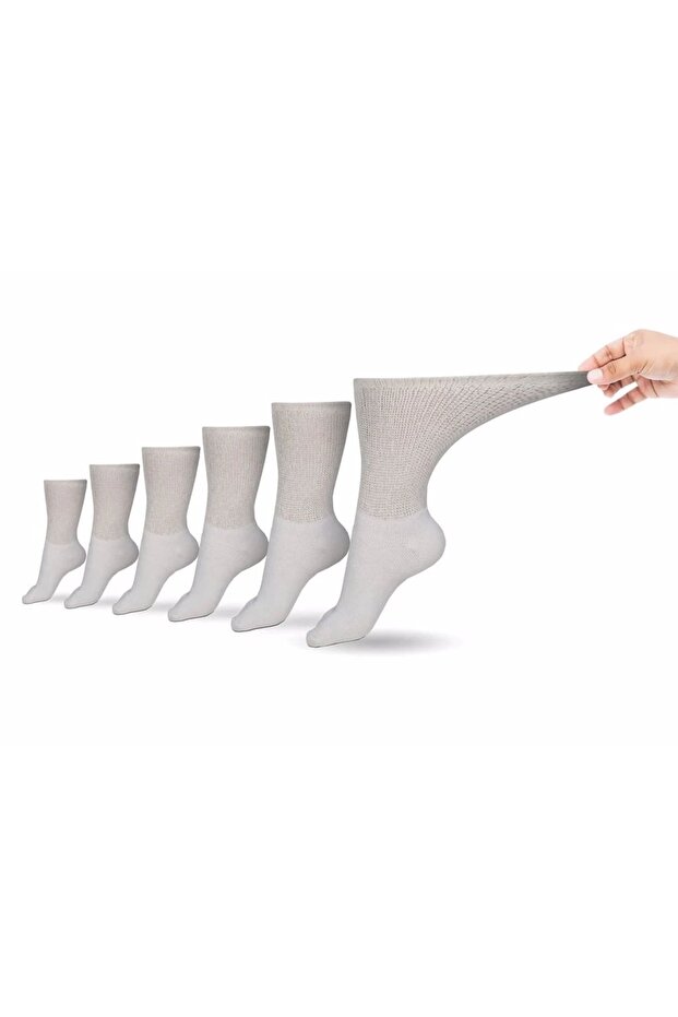 Unisex Cotton Combed Diabetic Elasticless and Anti-Odor Socks 6 Pieces