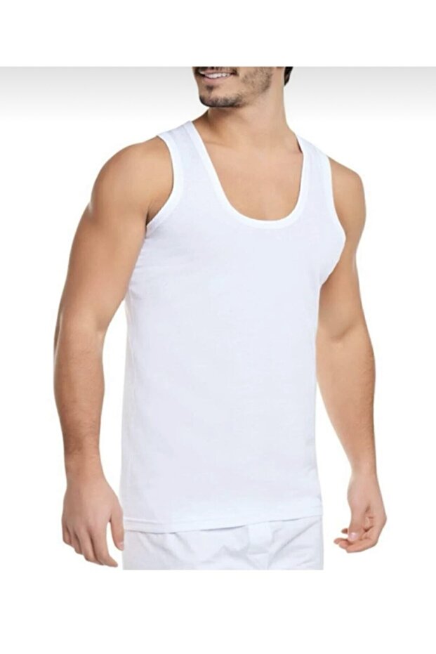 6-Piece Men's Strappy Undershirt Combed Cotton