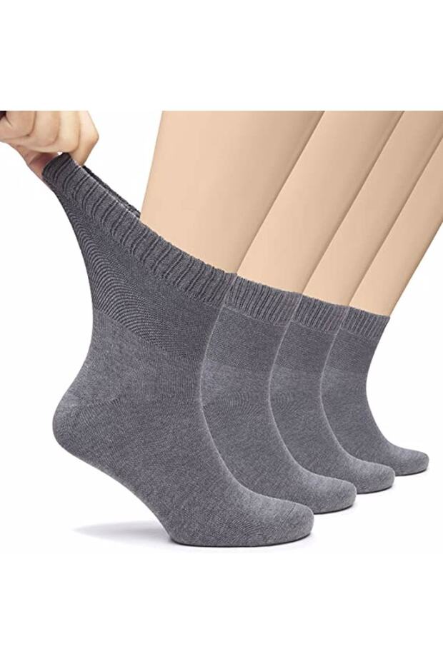 Unisex Cotton Combed Diabetic Elasticless and Anti-Odor Socks 4 Pieces