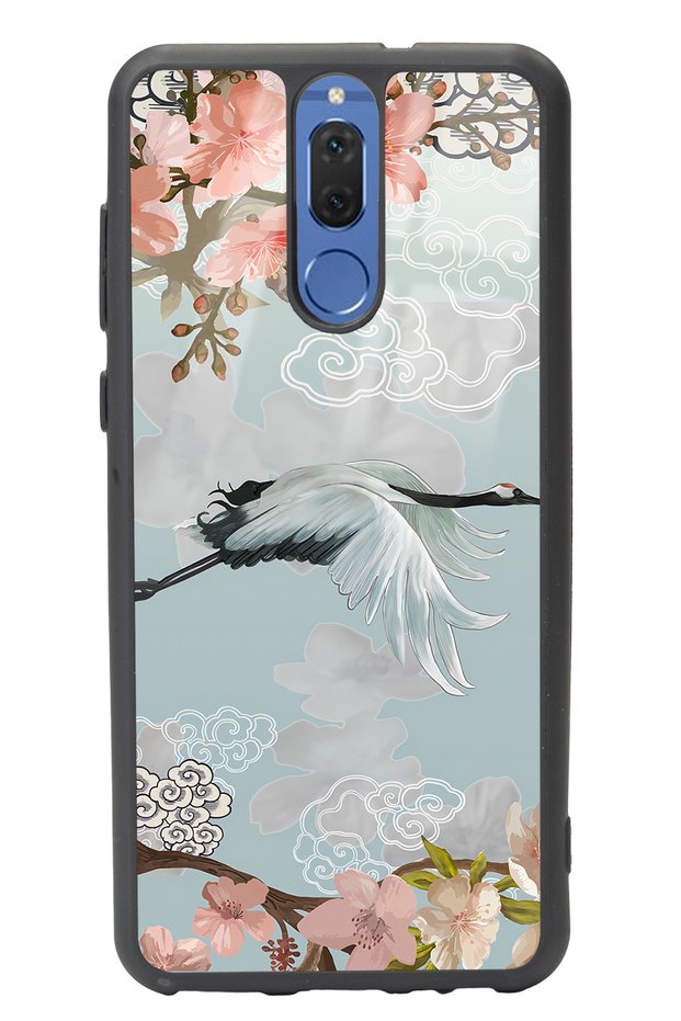 Huawei Mate 10 Lite Glossy Phone Case with Watercolor Stork Design