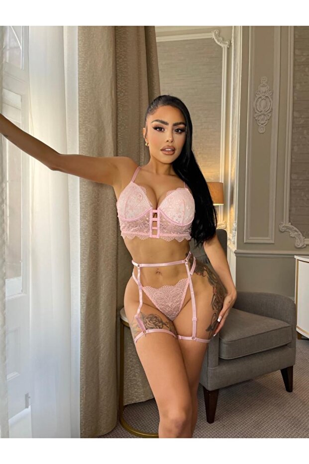 Bacak Bantlı Büstiyer Takımı - 1