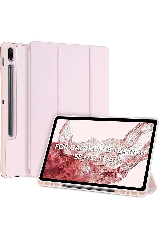Samsung Galaxy Tab S7 Fe / S7 Plus / S8 Plus 12.4" Kılıf Kalem Bölmeli Smart Case X800 T730 T970 - 1