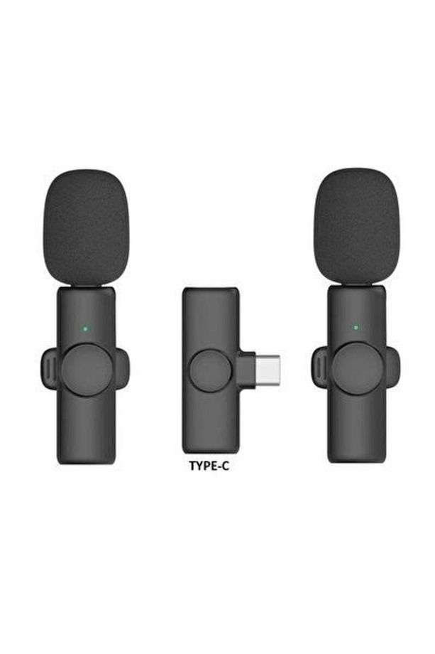 Type-c Ikili Kablosuz Telefon Uyumlu Yaka Mikrofonu Çift Mikrofon Ile Youtube Facebook Vlog Tiktok - 2