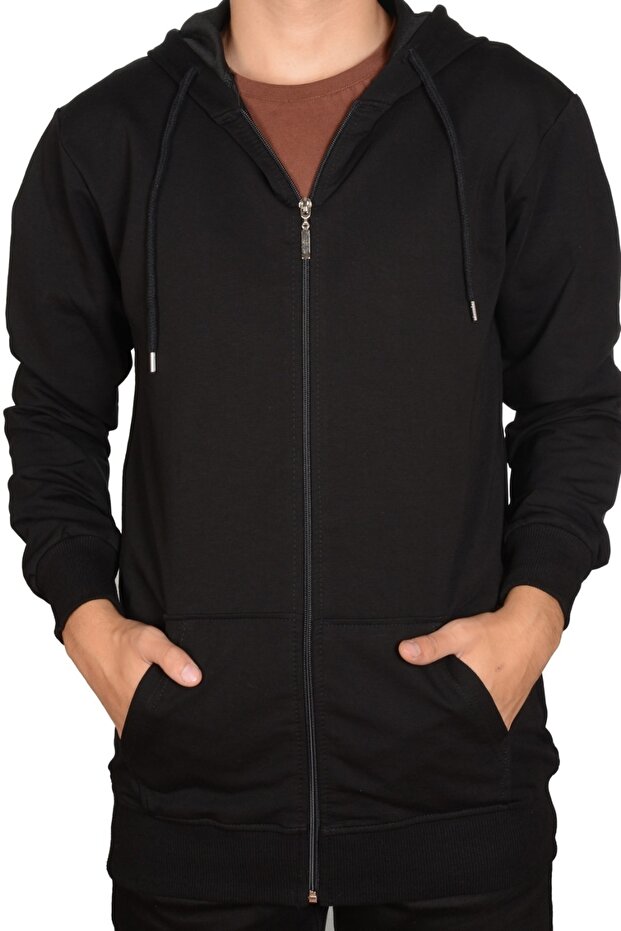 Unisex Hooded Zipper Sweat Cardigan