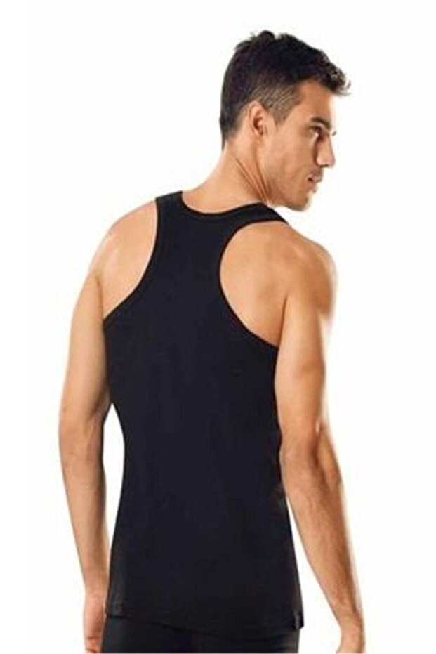 Pack of 2 Black Men's Cotton Sports Undershirt 0058