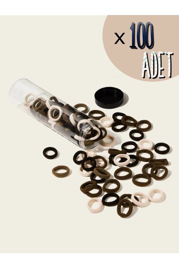 100-Piece Women's Nude Hair Rubber Buckle Set