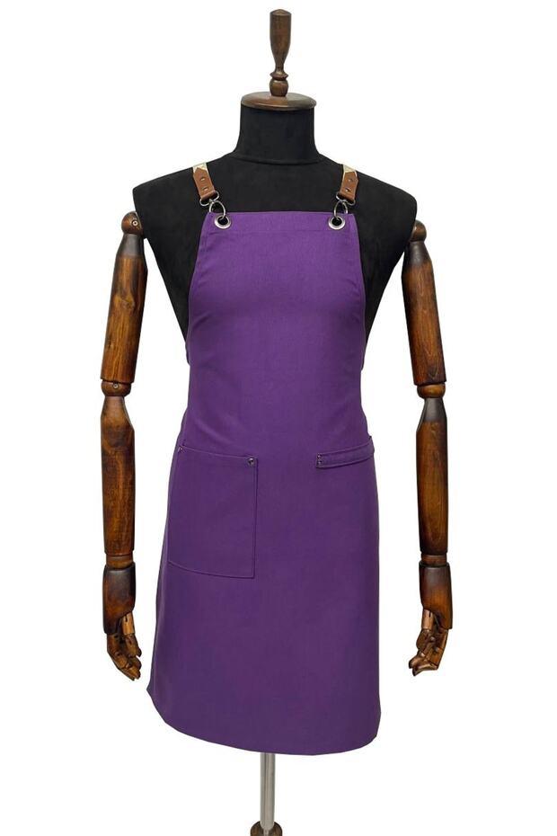 Mor Cafe Barista Kuaför Barmen Çiçekçi Mutfak Önlükleri Leke Tutmaz Unisex - 1