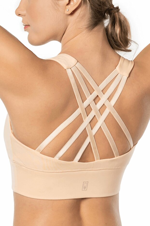 Skin High Support Covered Sports Bra with Back Detail