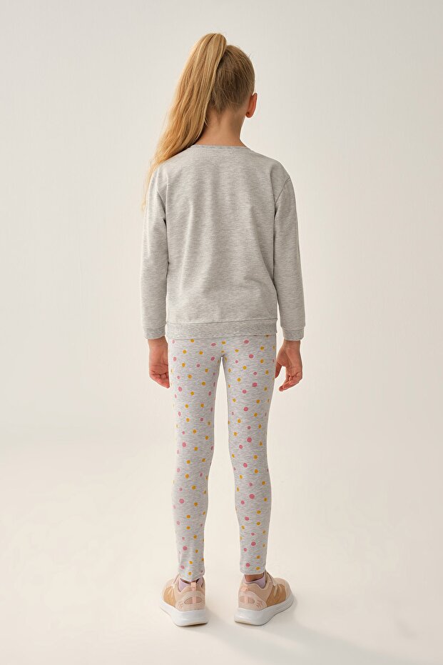 طماق مطبوعة باللون الرمادي - 2