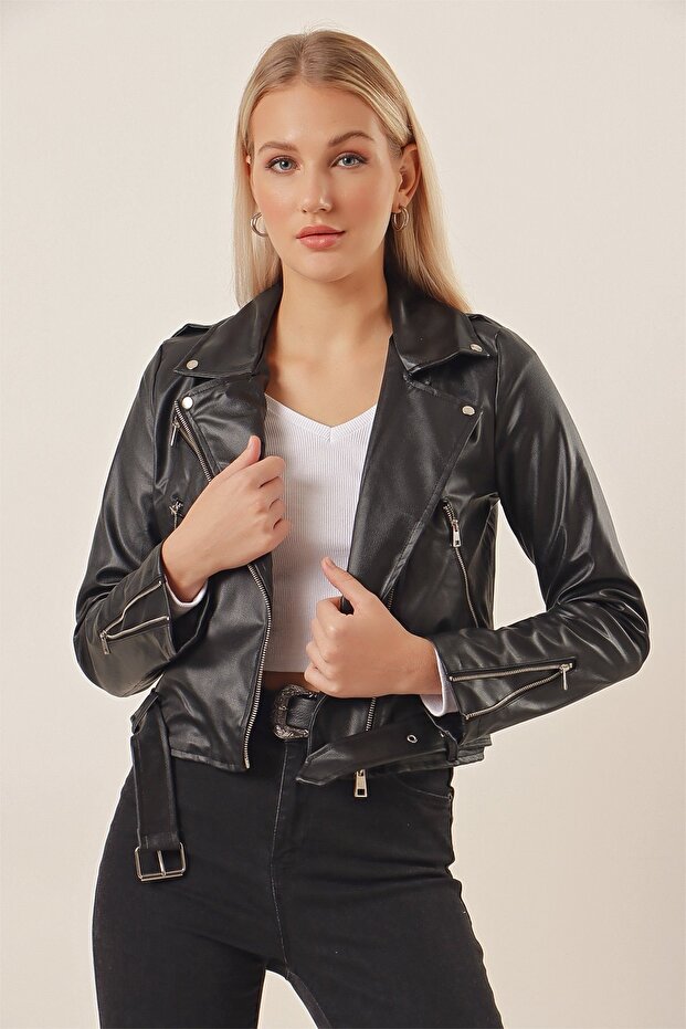 3 Fermuar Deri Ceket - 1