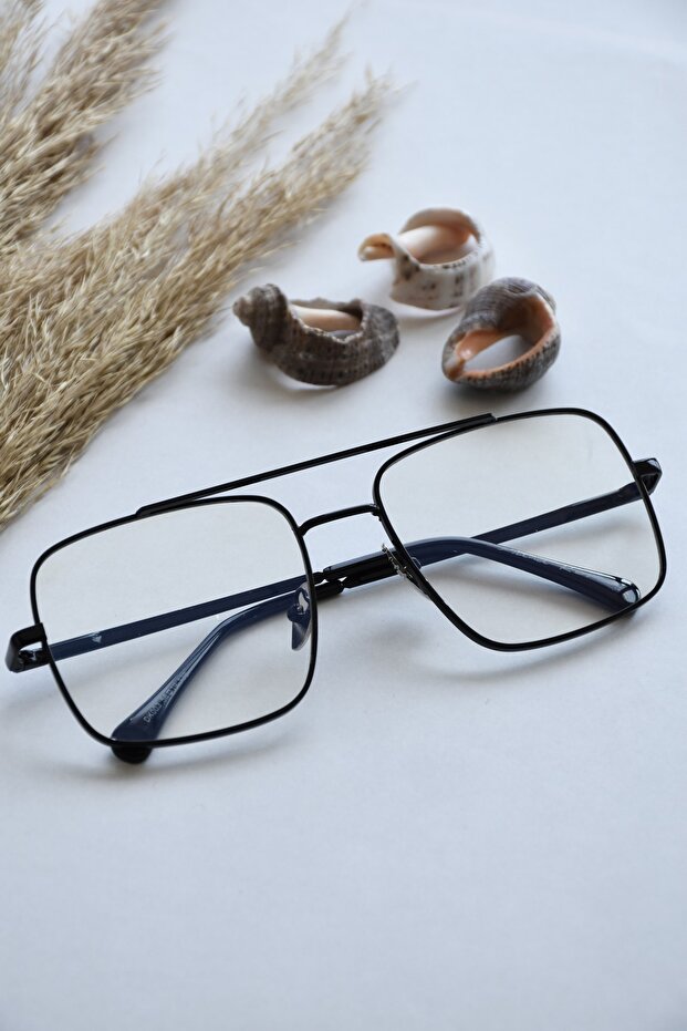 Teresa Unisex Square Rectangle Black Blue Light Protected Blue Block New Season Vintage Retro Goggles