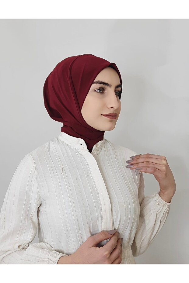 Snap Scarf Compatible Sea and Pool Shawl Claret Red