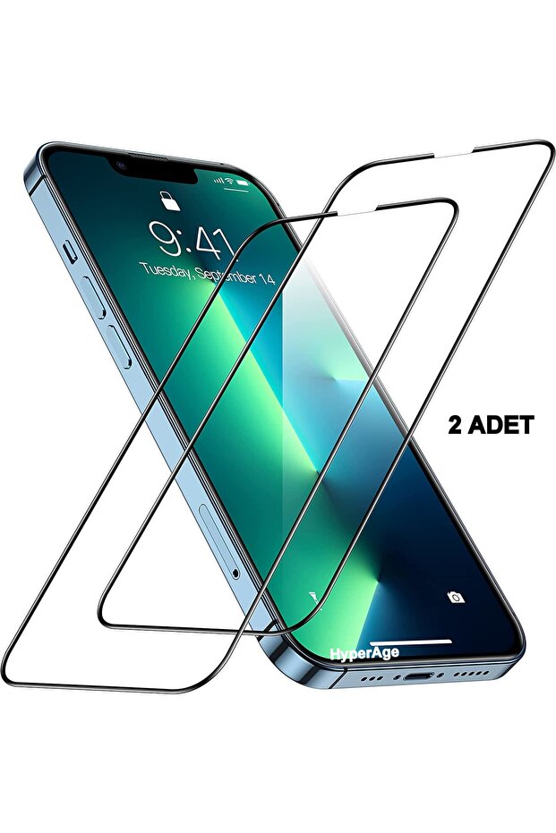 [قطعتين] واقي شاشة متوافق مع iPhone 13 Pro Max عالي الدقة بتغطية كاملة 5D حماية كاملة من الزجاج
