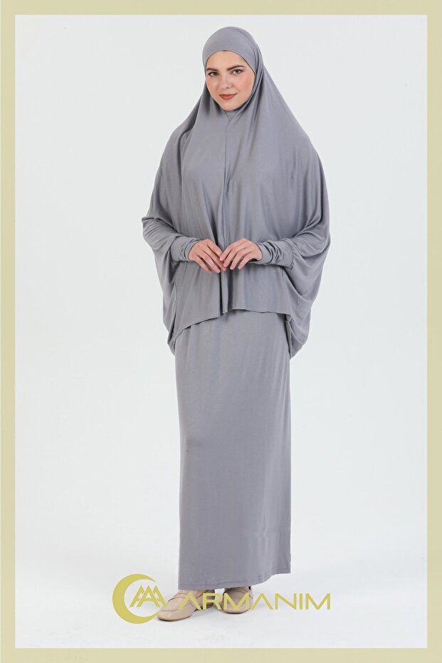 Cotton Two Pieces Sleeves Prayer and Umrah Dress