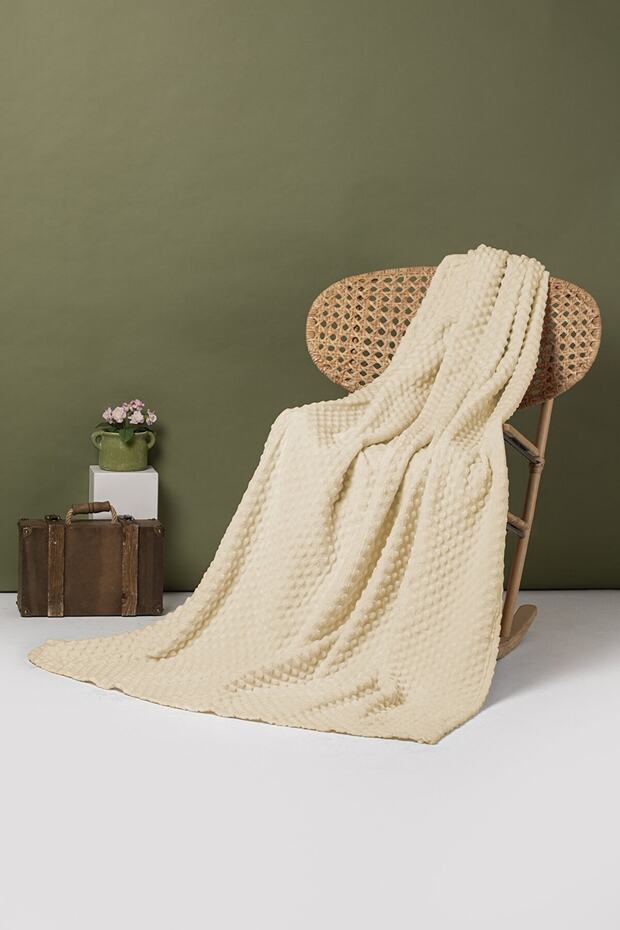 Tomurcuk Double Blanket Beige