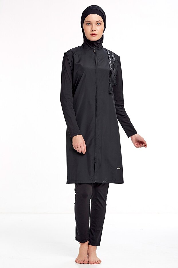 Fermuarlı Tesettür Mayo - 3