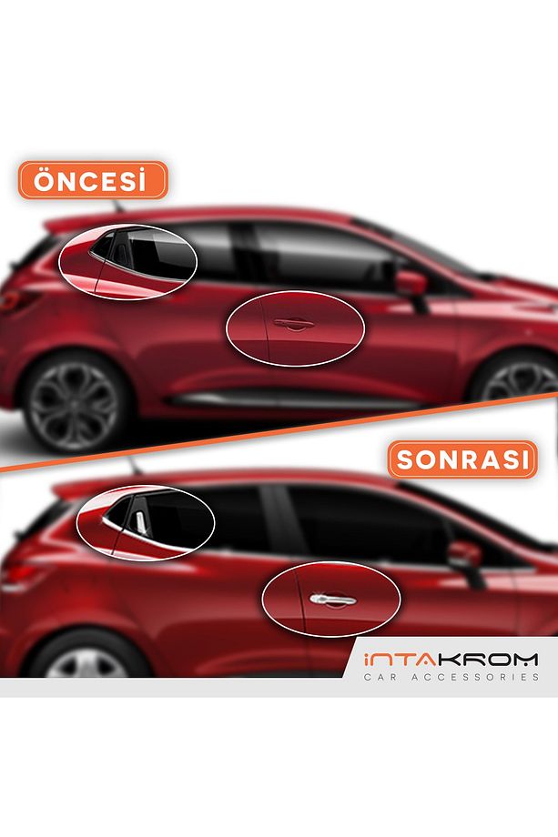 Renault Clio 4 Krom Kapı Kolu - 4 Parça Sensörsüz - 5