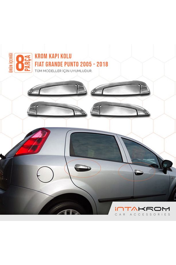 Fiat Grande Punto Krom Kapı Kolu 4 Kapı 8 Parça - 2005 - 2018 - 1