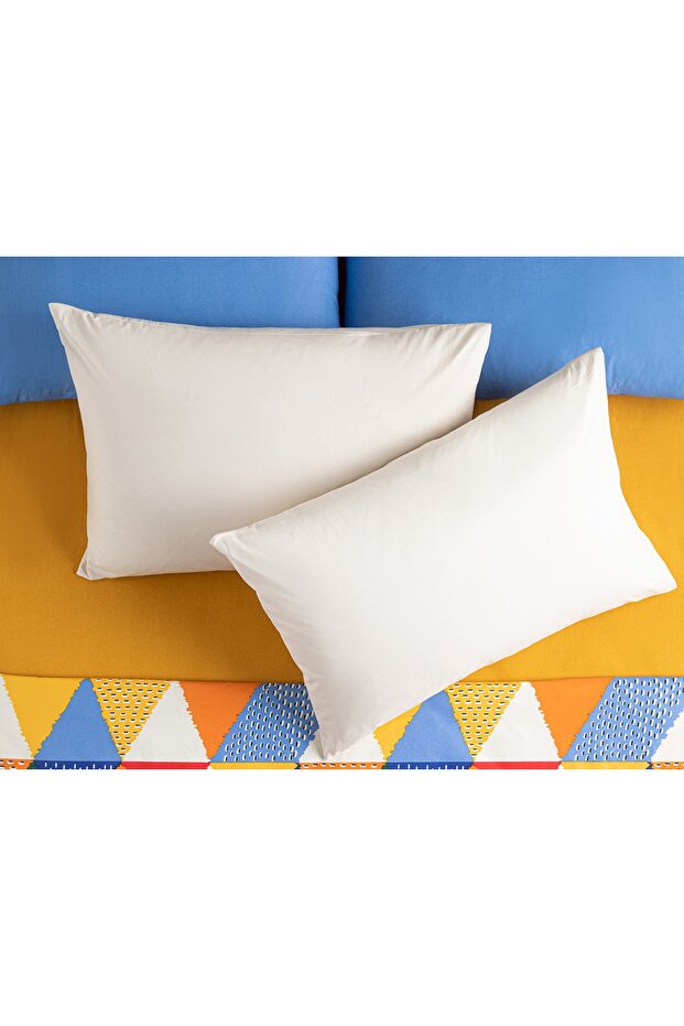 Direct Message Plain Cotton 2-Piece Pillow Case 50x70 cm Cream