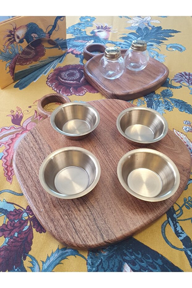 Gold Stainless Steel Mini Bowl - Turkish Delight Bowl - Jam Bowl - Sugar Bowl - Sauce Bowl Medium 4 Pieces