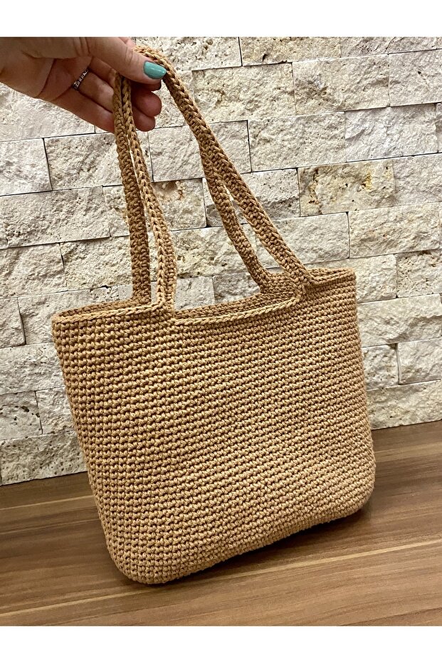 Tote Model Pamuk Makrome Çanta - 4