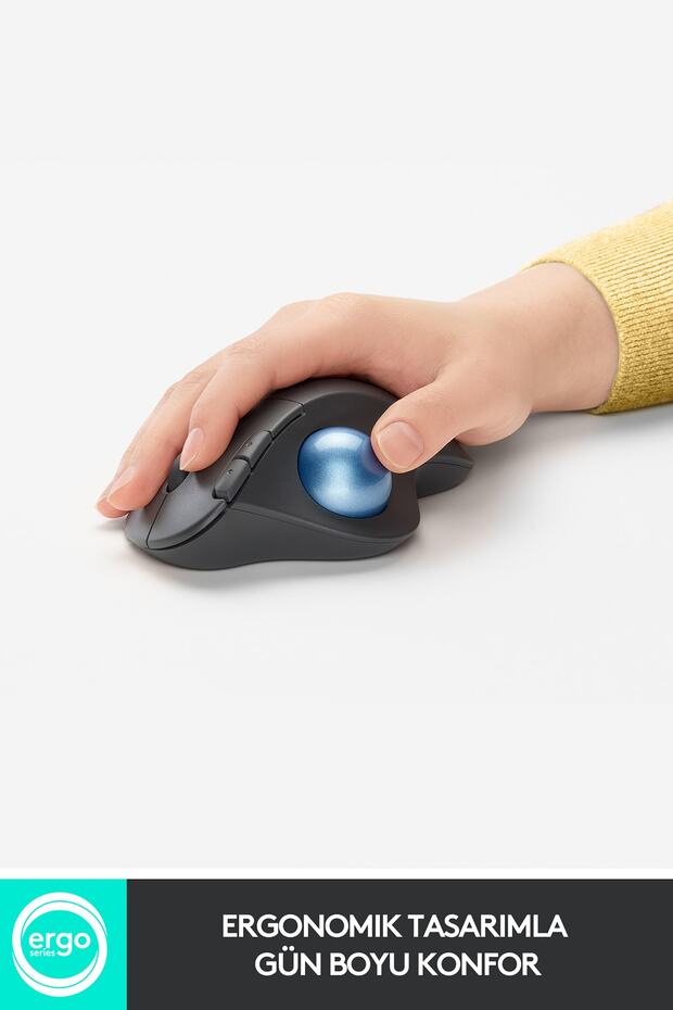 Ergo M575 Kablosuz Iztopu Özellikli Konforlu Ergonomik Mouse - Siyah - 2