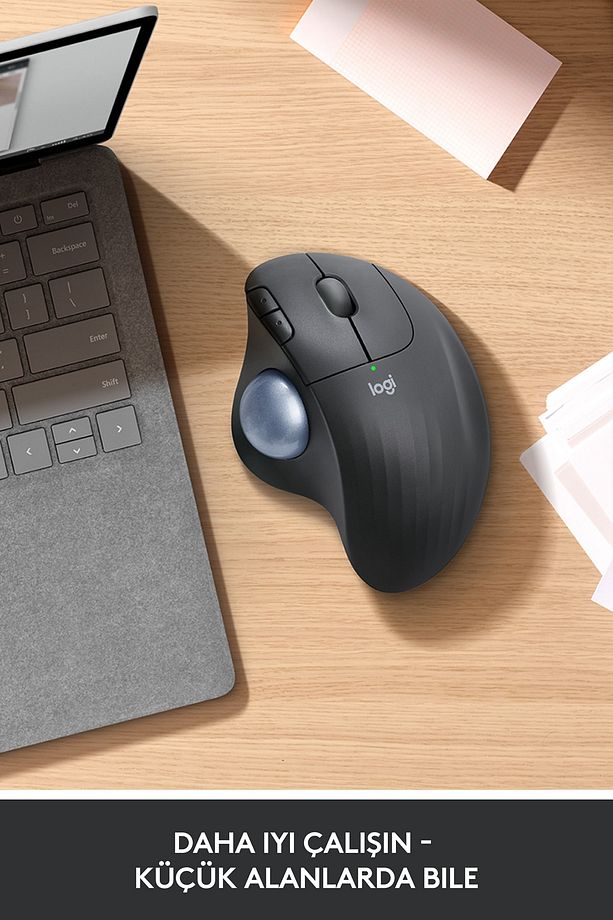Ergo M575 Kablosuz Iztopu Özellikli Konforlu Ergonomik Mouse - Siyah - 5