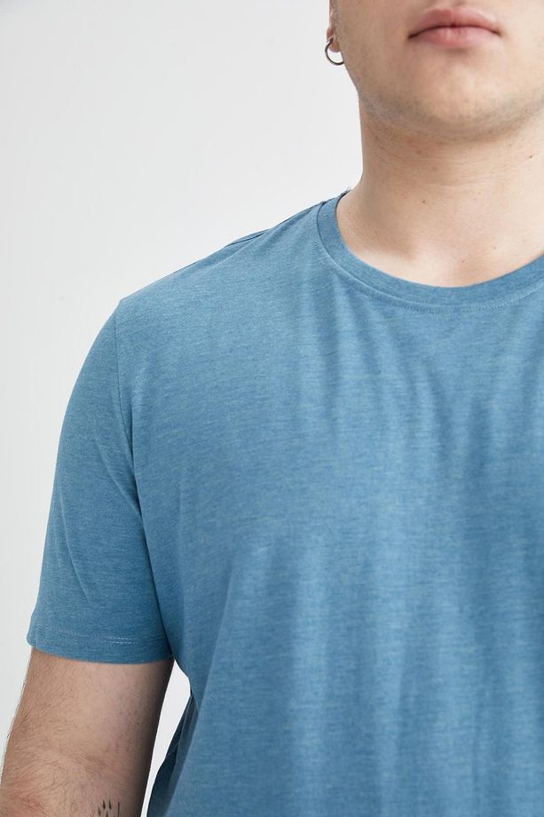 Regular Fit Bisiklet Yaka Basic Pamuklu Penye Tişört - 13