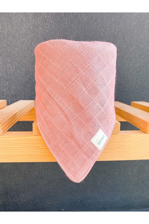Double Layer 100% Cotton Dusty Rose Muslin Baby Drool Bib-scarf