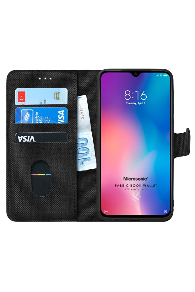 Mi 9 Kılıf, Microsonic Fabric Book Wallet - 1