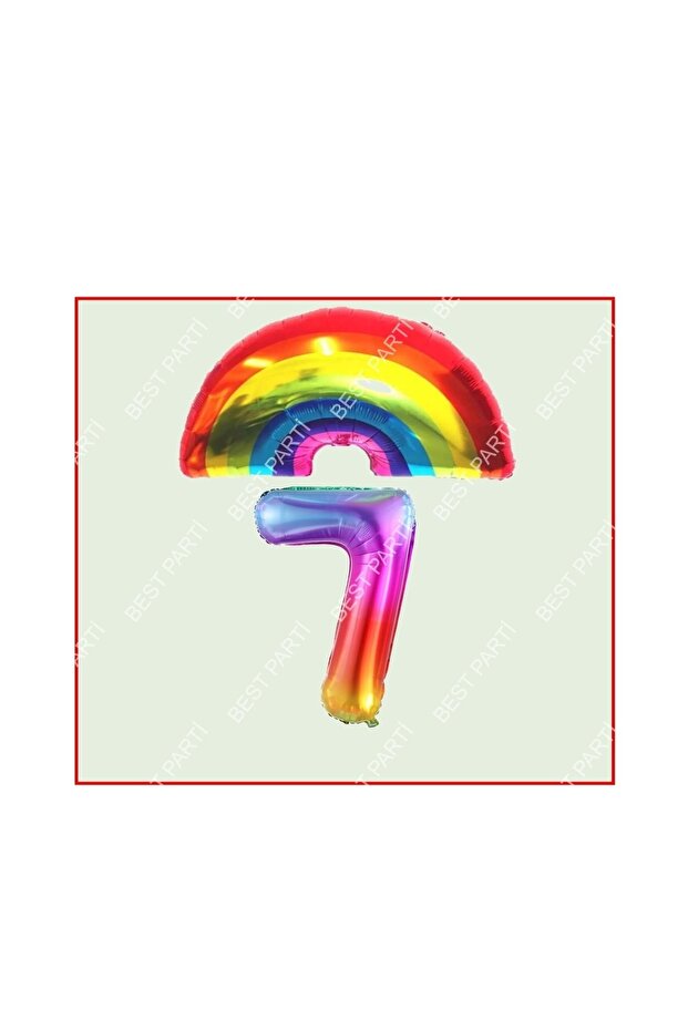 Rainbow Themed 7Th Birthday Party Set