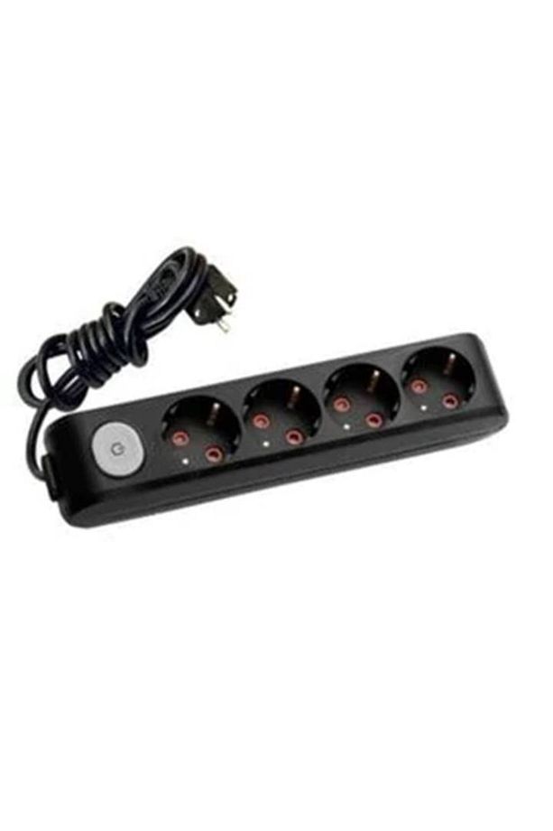 Multi-let 4 Lü Siyah Anahtarlı Grup Priz 1mt - 1