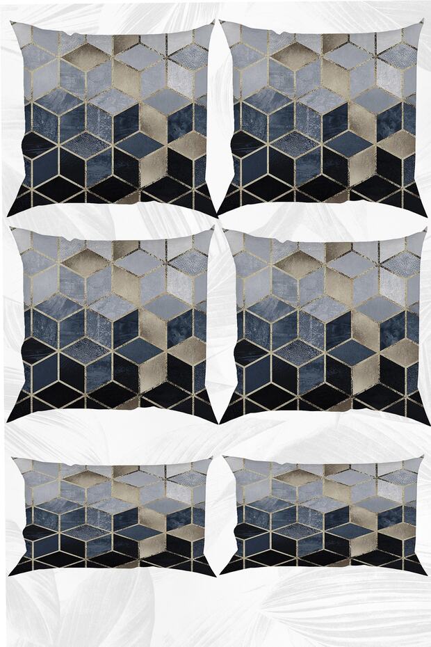 Black Mosaic Double Sided Printed 43x43 and 30x50 Throw Pillow Pillow Case Set of 6
