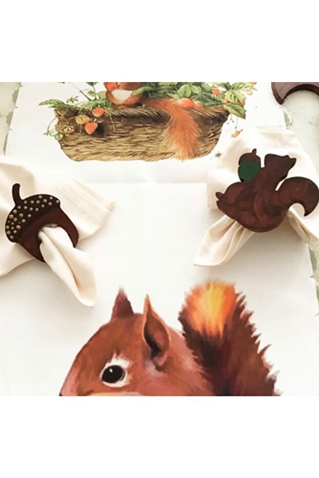 Acorn Napkin Ring & Napkin Ring 2 Pieces