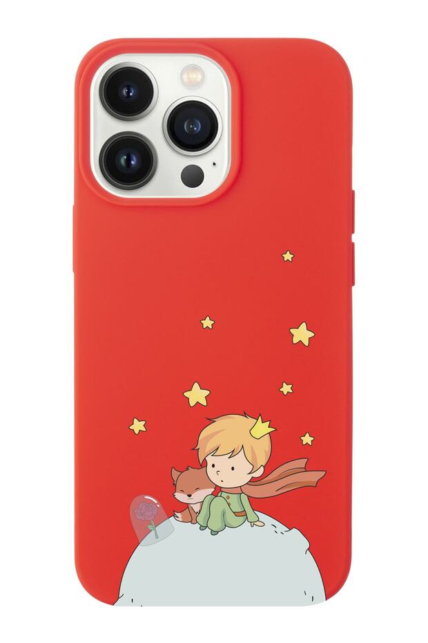iPhone 14 Pro Max Compatible Little Prince and Fox Design Suede Launch Phone Case