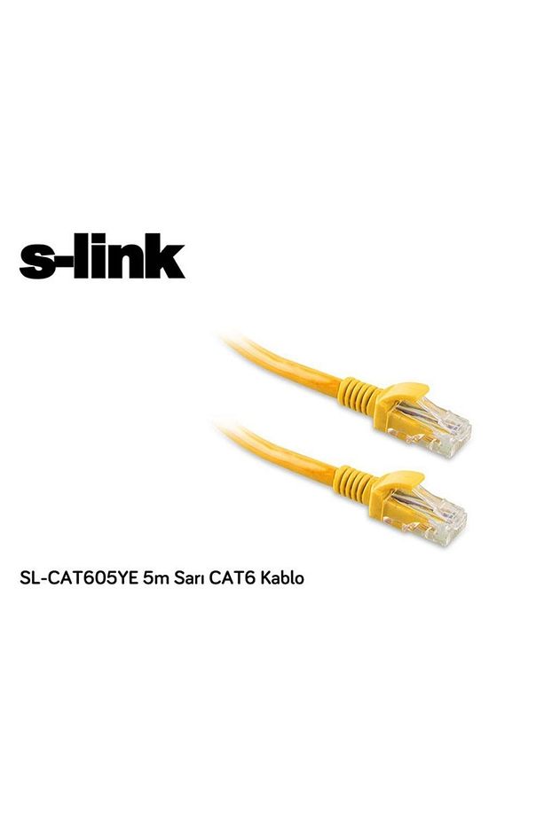 S-Link SL-CAT605YE-S CAT6 5 Metre Sarı Network Kablosu - 2