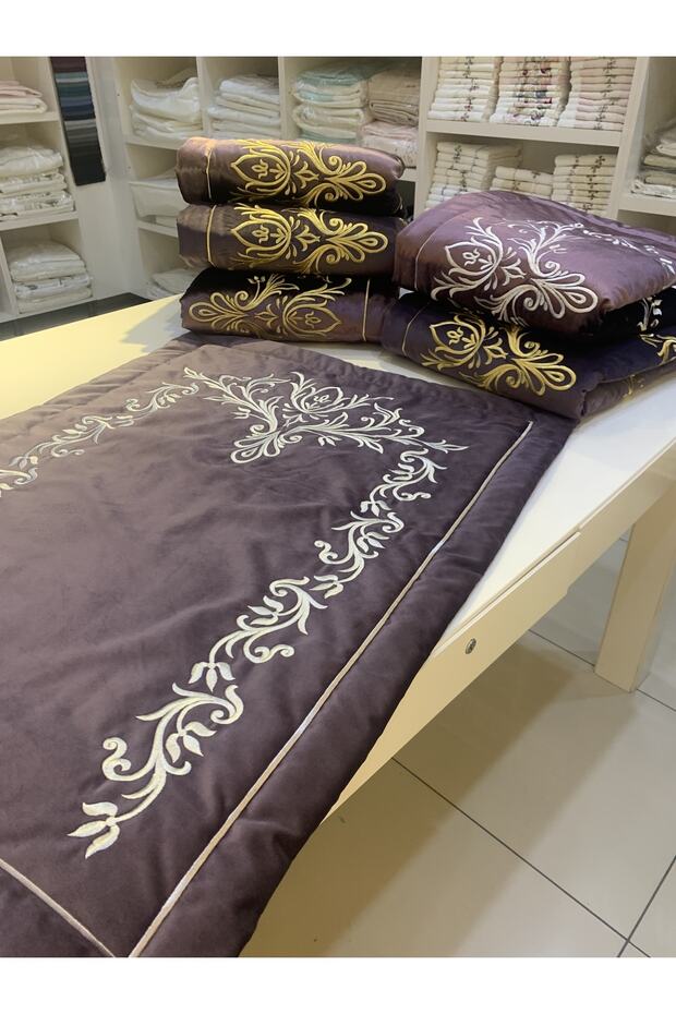 Seccade,ipek Kadife Elyaflı, Nakış Işlemeli Seccade - 4