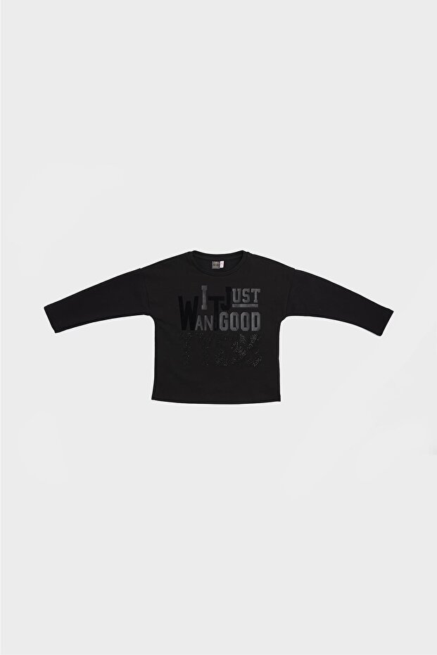 Girl's Black Sweatshirt 22fw0tj4419