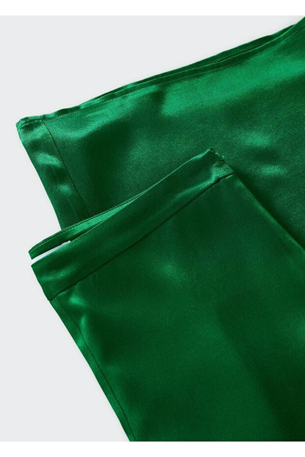 Flared Saten Pantolon - 7