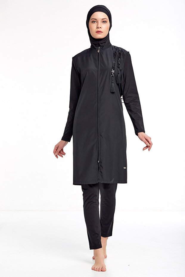 Fermuarlı Tesettür Mayo - 5