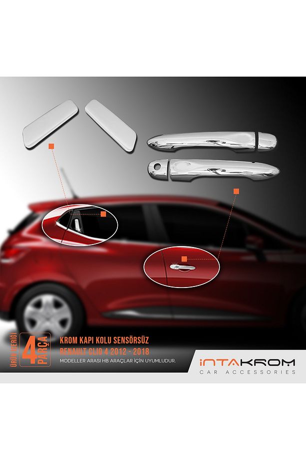 Renault Clio 4 Krom Kapı Kolu - 4 Parça Sensörsüz - 6