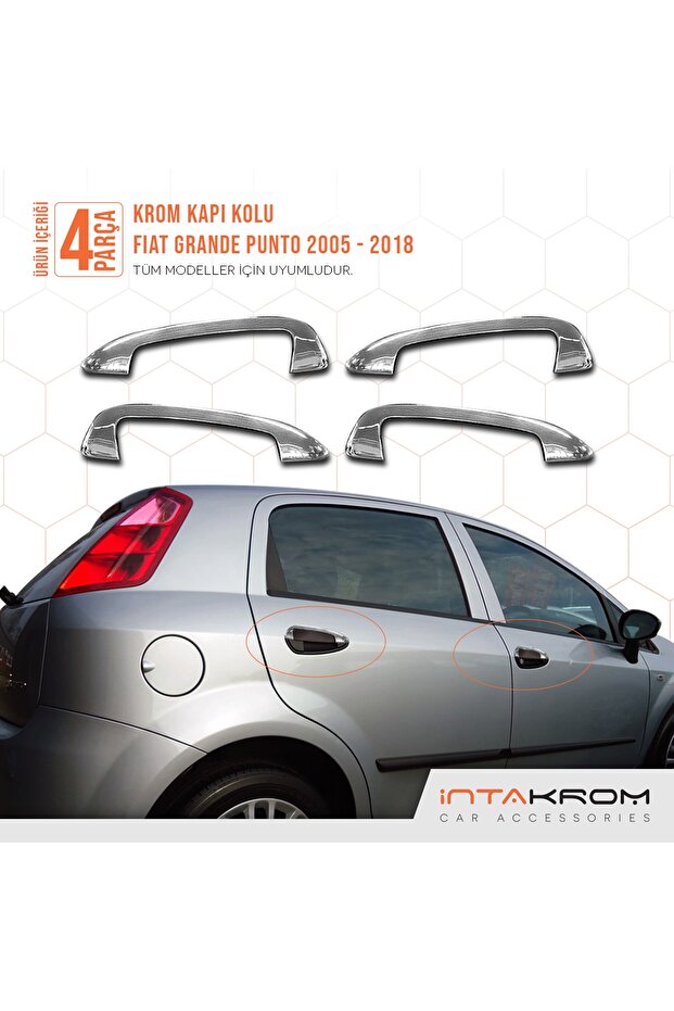 Fiat Grande Punto Krom Kapı Kolu Dış 4 Parça 2005 Üzeri - 1