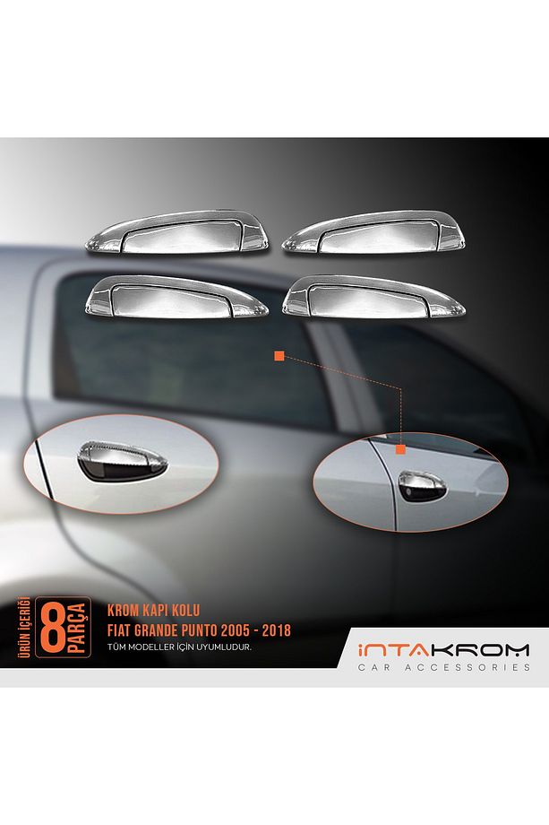 Fiat Grande Punto Krom Kapı Kolu 4 Kapı 8 Parça - 2005 - 2018 - 4