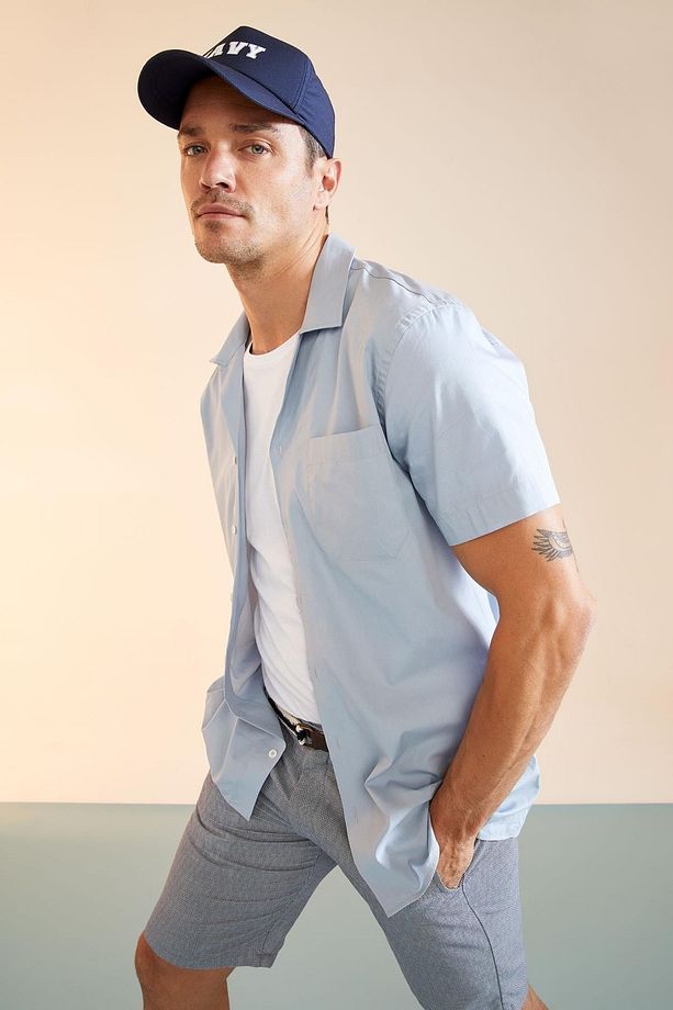 Modern Fit Basic Kısa Kollu Gömlek - 1