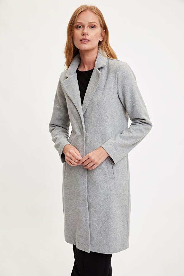 Düğmeli Kaşe Kaban - 1