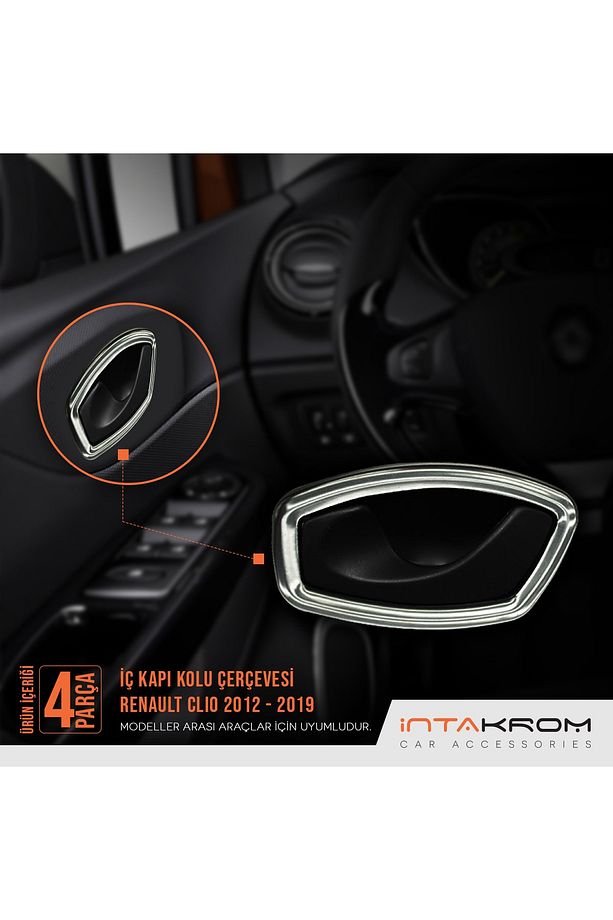 Renault Clio 4 Krom Iç Kapı Kolu Çerçevesi 4 Parça 2012 Ve Üzeri - 5