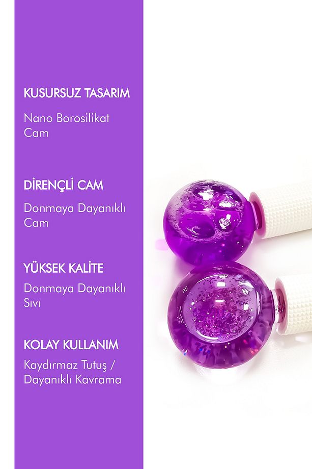 Ice Globes Buz Küresi Soğuk Masaj Ve Terapi Topu 2 Adet Mor Borasilikat Cam (SAKLAMA KUTUSU ILE) - 8