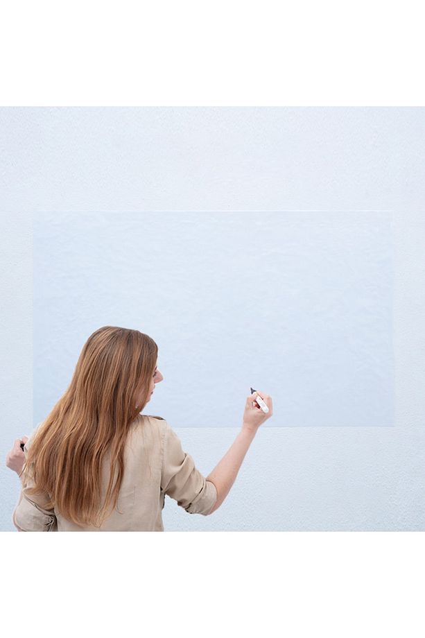 Şeffaf Yazı Tahtası 2 Adet 85x100cm Statik Akıllı Kağıt Tahta Kalem Hediyeli - 1