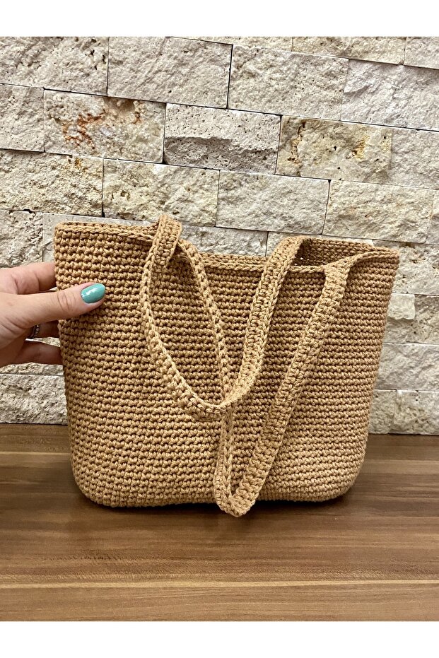 Tote Model Pamuk Makrome Çanta - 3